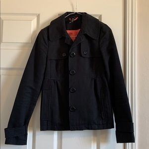 Black short pea-coat style jacket